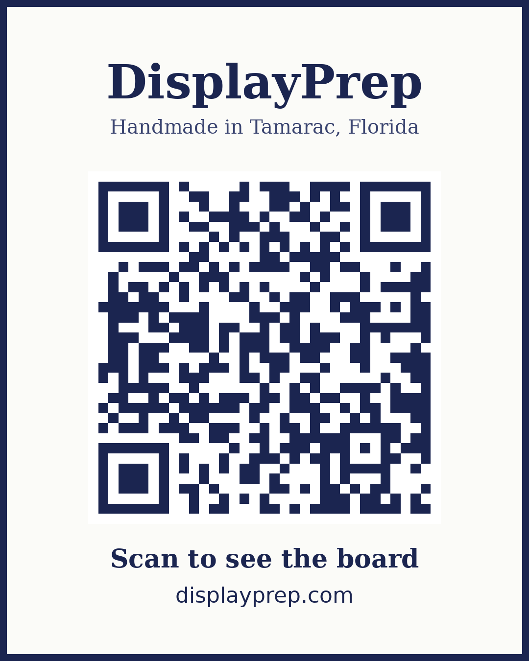 QR code that opens displayprep.com
